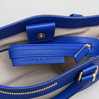 Emma & Sophia Blue Floral Structured Satchel Handbag