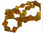 Amber Faceted Glass Bead Necklace — Vintage Statement Piece