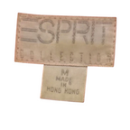 Recycle Me Fancy vintage ESPRIT Collection clothing label showing size M and made in Hong Kong text