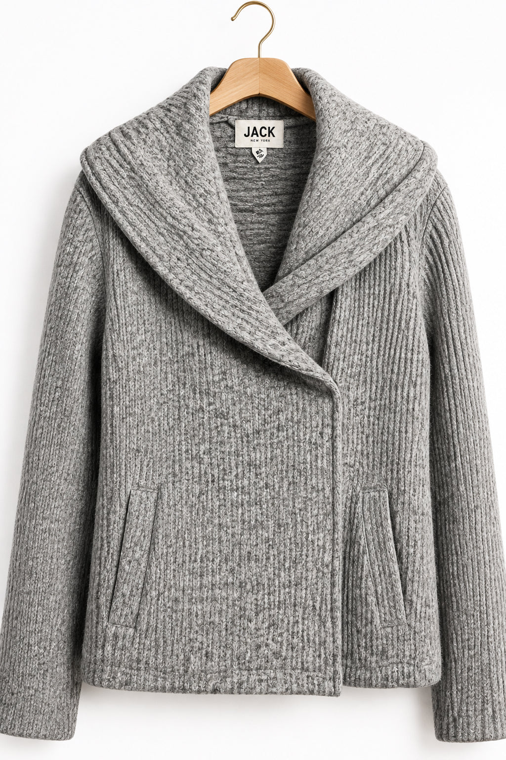 JACK by BB Dakota Heather Grey Asymmetrical Shawl-Collar Jacket — XS (Copy)