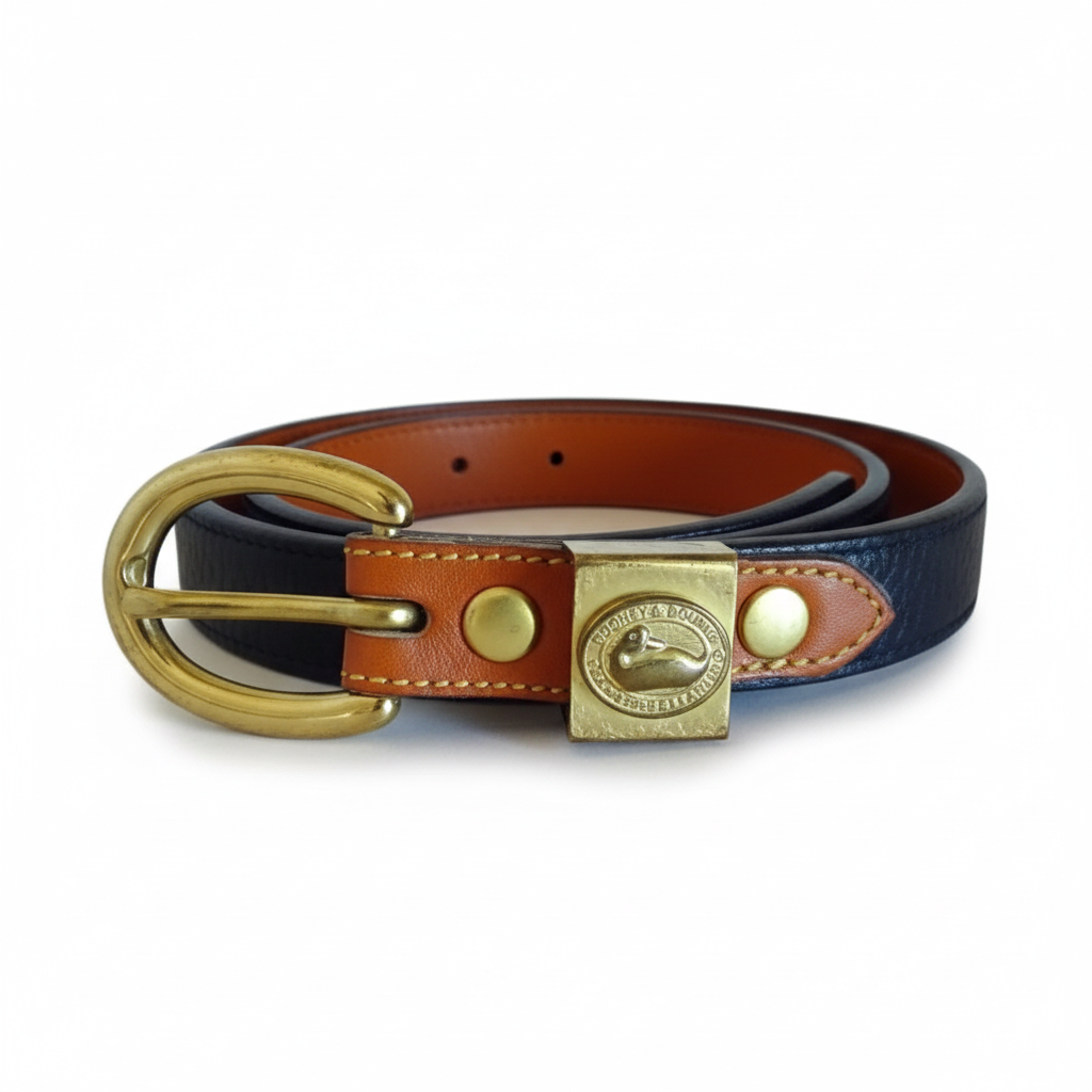 Vintage Dooney & Bourke All Weather Leather Belt | Navy | M 30/32