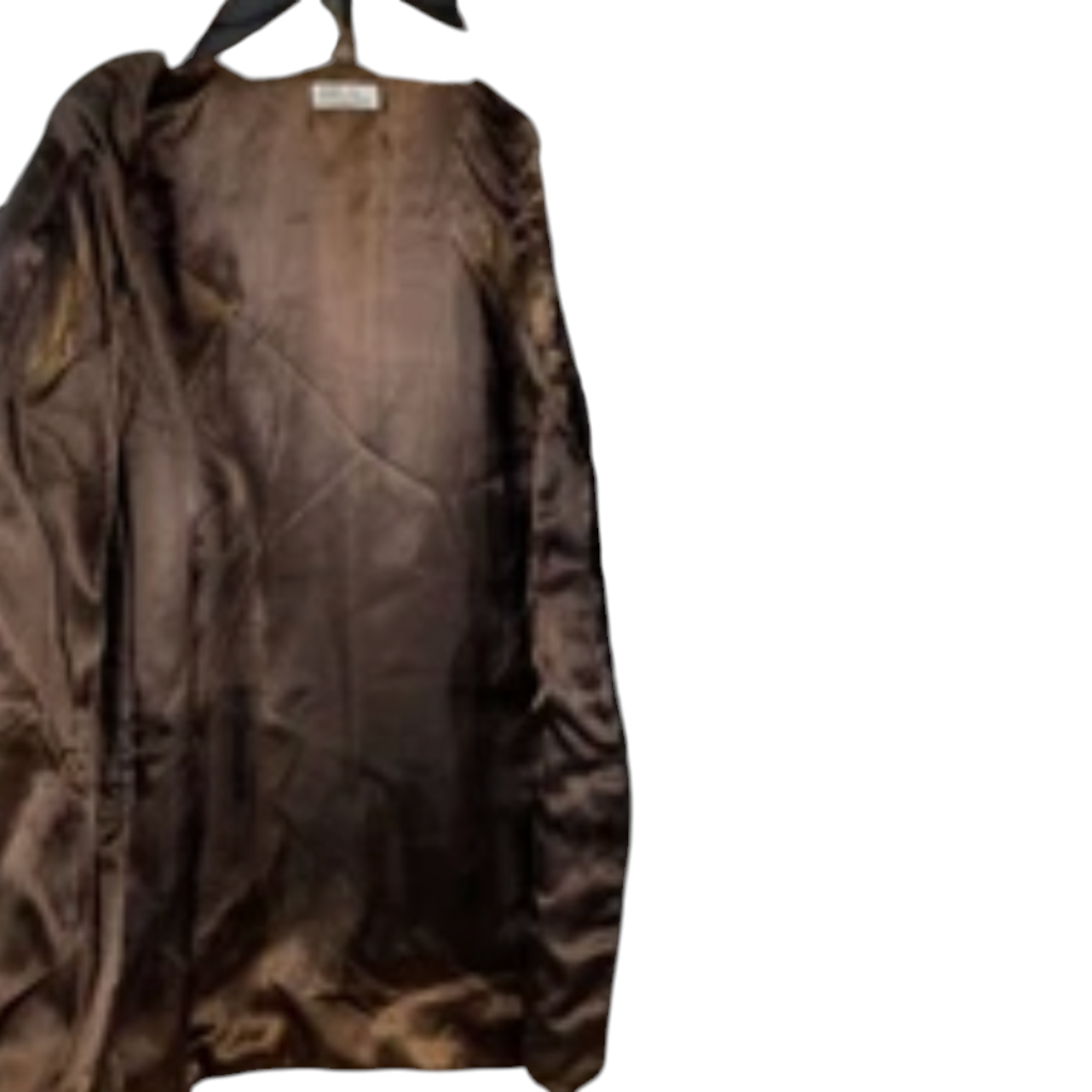 Recycle Me Fancy vintage 90s Fur Experts rabbit fur jacket interior with smooth brown acetate satin lining