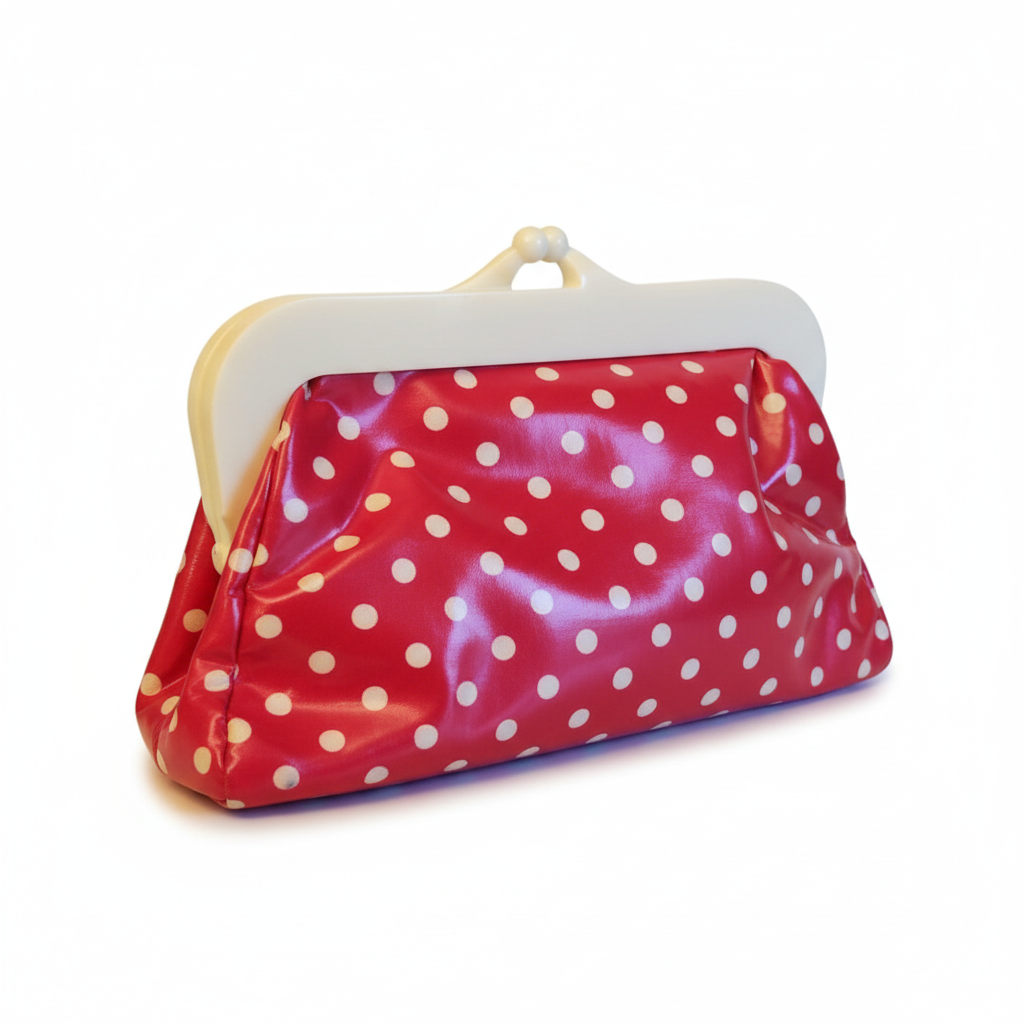 Vintage Eugenie Buchner Red Polka Dot Clutch | Made in Italy