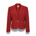 ESPRIT Vintage 1990s Red White Polka Dot Cropped Blazer Size M