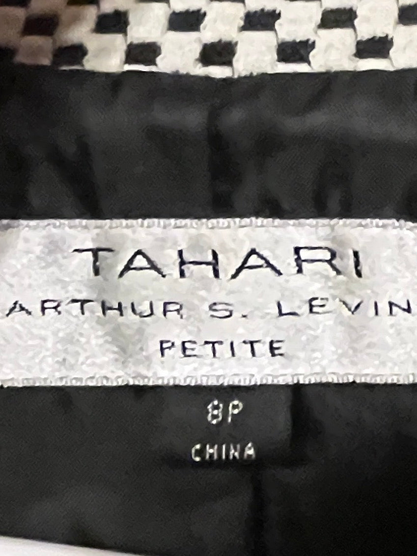Tahari Petite Black & White Check Swing Jacket