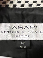Tahari Petite Black & White Check Swing Jacket