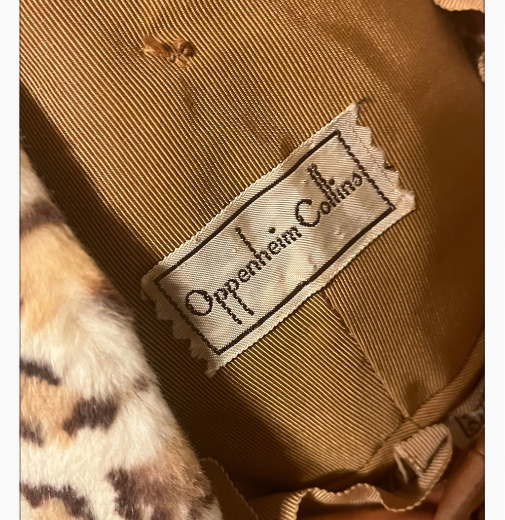 Leopard Print Fur Beret — Vintage Oppenheim Collins, Labeled
