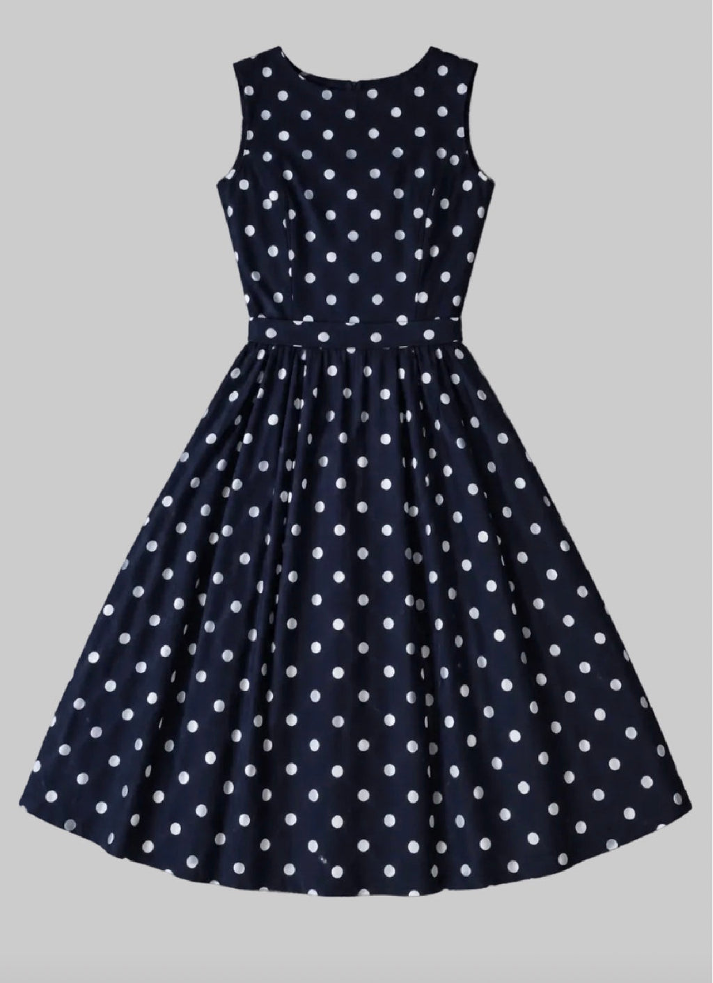 Lauren Ralph Lauren Navy Polka Dot Fit & Flare Dress Size 6
