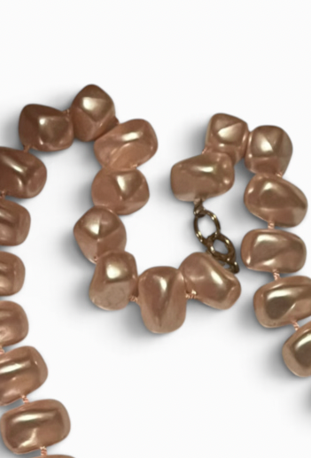 Rose Quartz Graduated Bead Necklace — Vintage Statement Piece