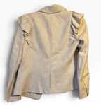 Rebecca Taylor Beige Ruffle-Shoulder Blazer