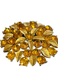 Vintage Sarah Coventry Amber Rhinestone & Gold-Tone Floral Brooch — individual component of the Pink Box edit
