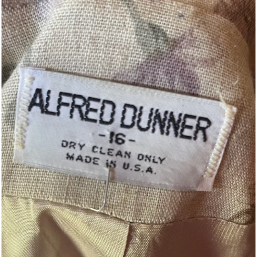 Recycle Me Fancy Alfred Dunner vintage jacket clothing label showing size 16 and made in USA text