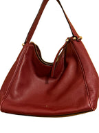 Kate Spade New York Burgundy Pebbled Leather Hobo Shoulder Bag