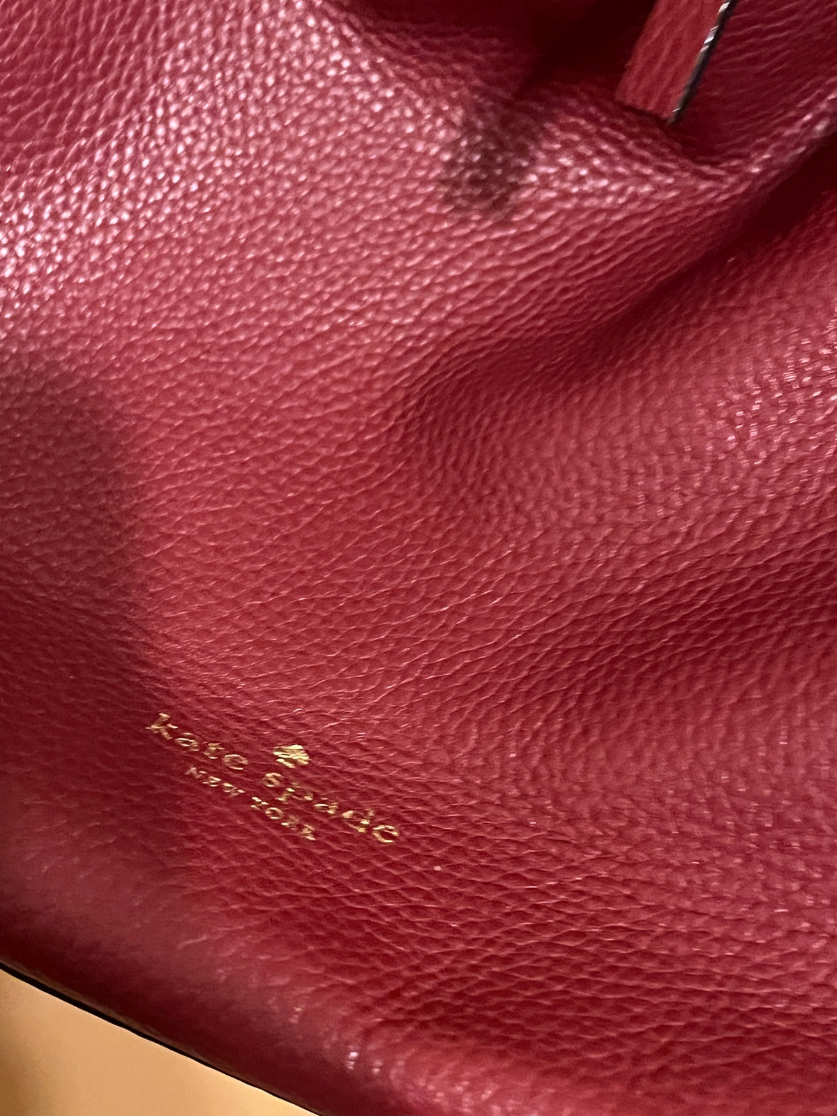 Kate Spade New York Burgundy Pebbled Leather Hobo Shoulder Bag