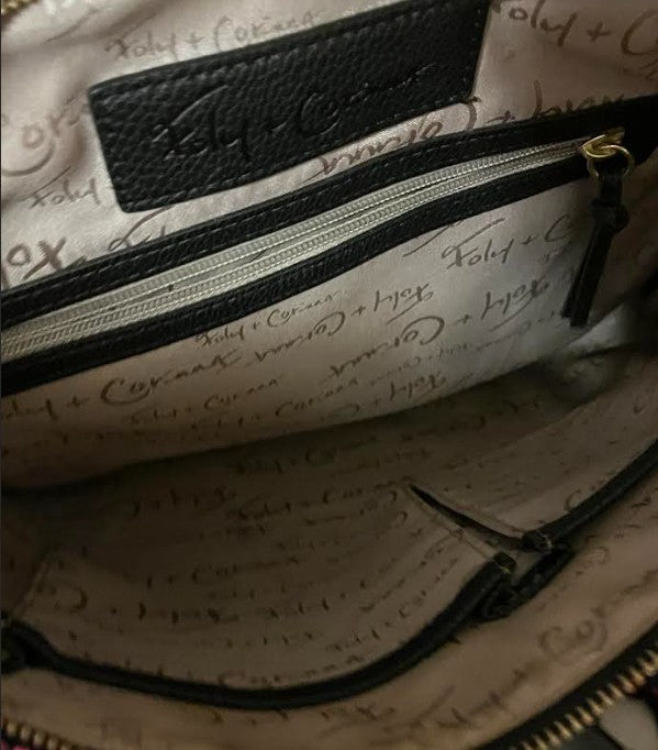 Foley + Corinna Black Leather Dione Satchel Bag