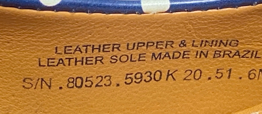 Tory Burch pumps leather upper lining sole made in Brazil detail