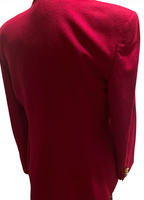 Valentino Miss V Red Wool Double-Breasted Blazer — Vintage, Size 46/12, Made in Italy