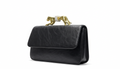 Deena & Ozzy Black Panther Handle Clutch Shoulder Bag or Crossbody