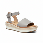 Lucky Brand Joodith Gray Leather Espadrille Platform Sandals – Size 8.5