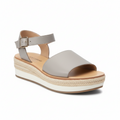 Lucky Brand Joodith Gray Leather Espadrille Platform Sandals – Size 8.5