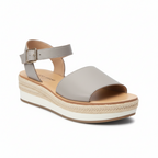 Lucky Brand Joodith Gray Leather Espadrille Platform Sandals – Size 8.5