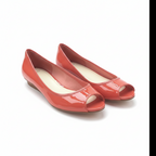 Cole Haan Nike Air Patent Leather Peep Toe Flats Coral Red Size 8B