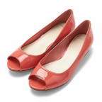 Cole Haan Nike Air Patent Leather Peep Toe Flats Coral Red Size 8B