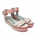 AGL Blush Pink Leather Platform Sandals | Made in Italy | EU 35