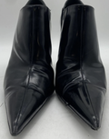 Prada black pointed-toe ankle booties front view
