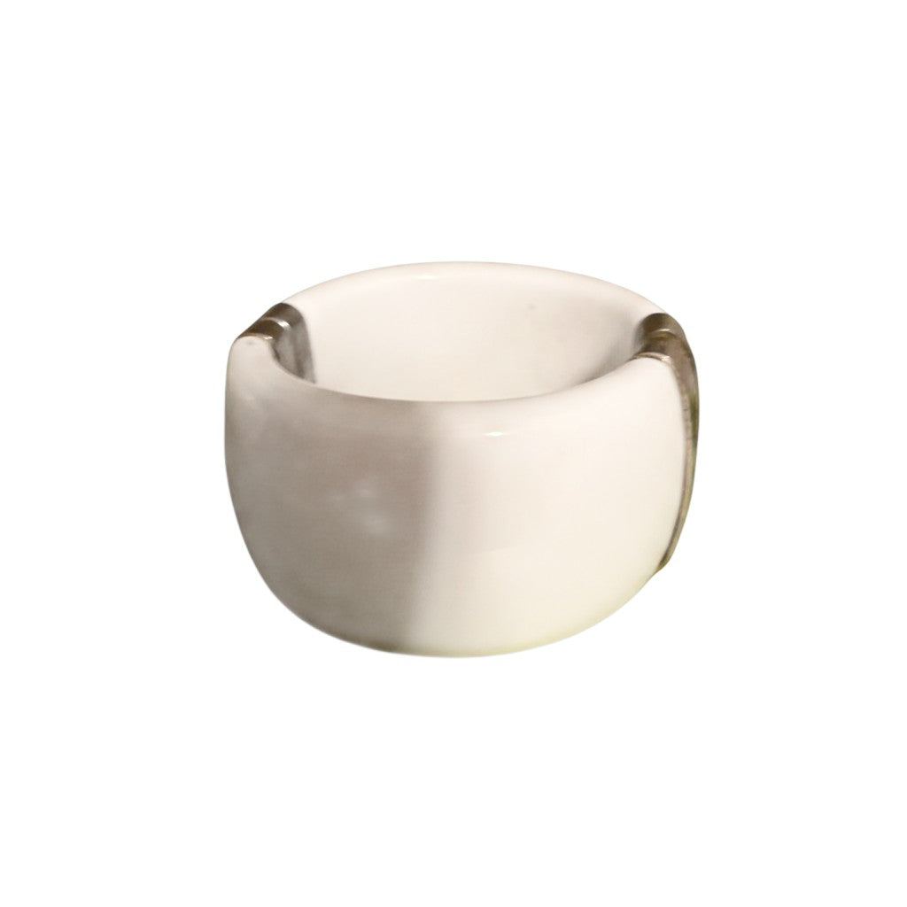 Recycle Me Fancy vintage chunky ivory-tone bangle bracelet with a smooth finish and gold-tone hardware accent