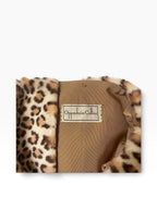 Recycle Me Fancy vintage leopard print fur beret interior showing the Oppenheim Collins brand label