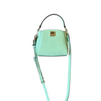 Recycle Me Fancy mint green pebbled leather Kate Spade crossbody bag with gold hardware and removable strap