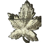 Recycle Me Fancy vintage silver-tone maple leaf brooch back view showing the pin closure mechanism