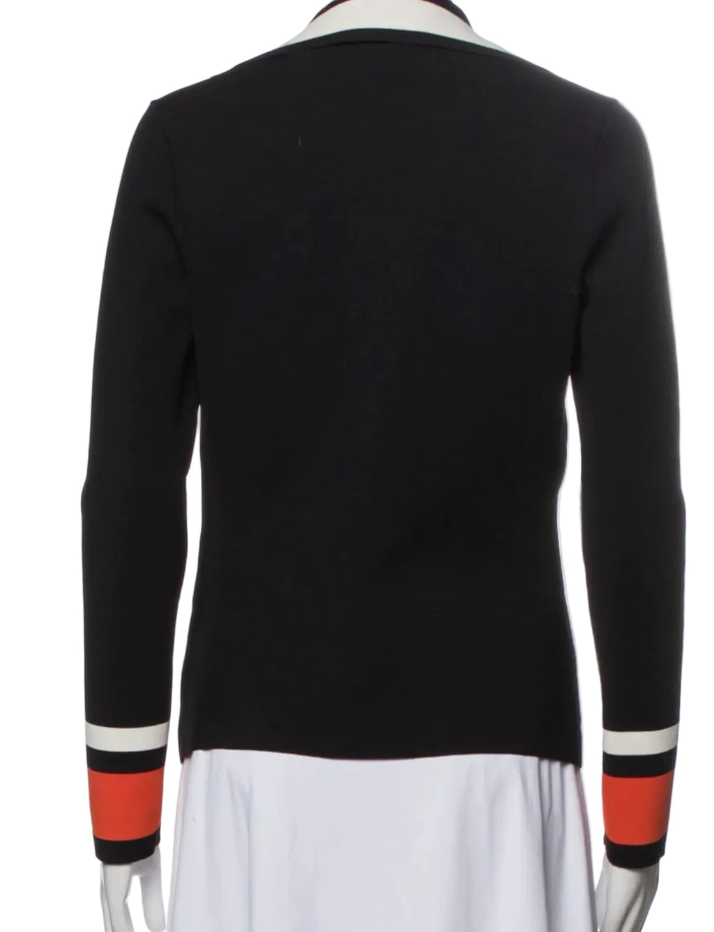 Salvatore Ferragamo Black Blazer with Red & White Striped Cuffs